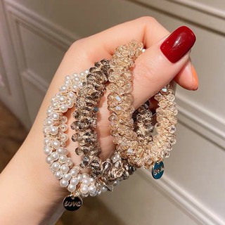 Dây buộc tóc đá pha lê cao cấp style Hàn Quốc-Cột tóc sang xịn mịn-Phụ Kiện Tóc N'Lee House