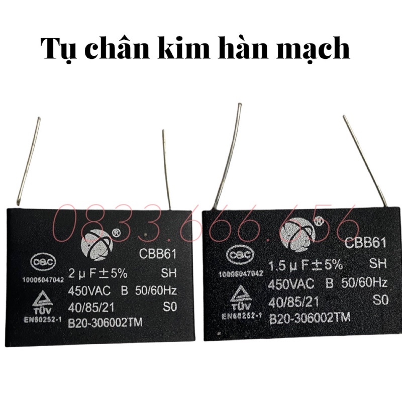 Tụ điện hàn mạch (1.5uF- 2uF)- Tụ chân kim 1.5uF- Tụ điện 2uF - Tụ mạch