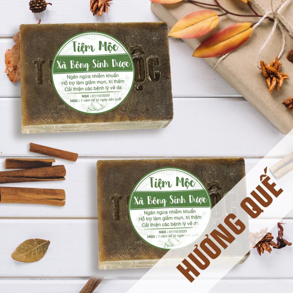 Xà phòng làm sạch mụn lưng Tiệm Mộc 130gr dạng bánh hương thơm hoa trái | BigBuy360 - bigbuy360.vn