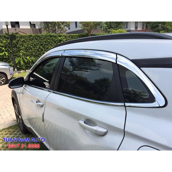VÈ CHE CHẮN MƯA HYUNDAI KONA CROM Made In Korea MẠ INOX CHROME