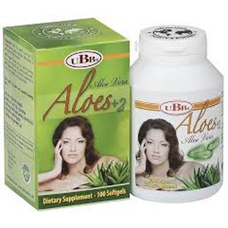 Aloes+ 2 UBB (viên xanh) – Hỗ trợ làm đẹp da, ngăn ngừa lão hóa (Hộp 100 viên)