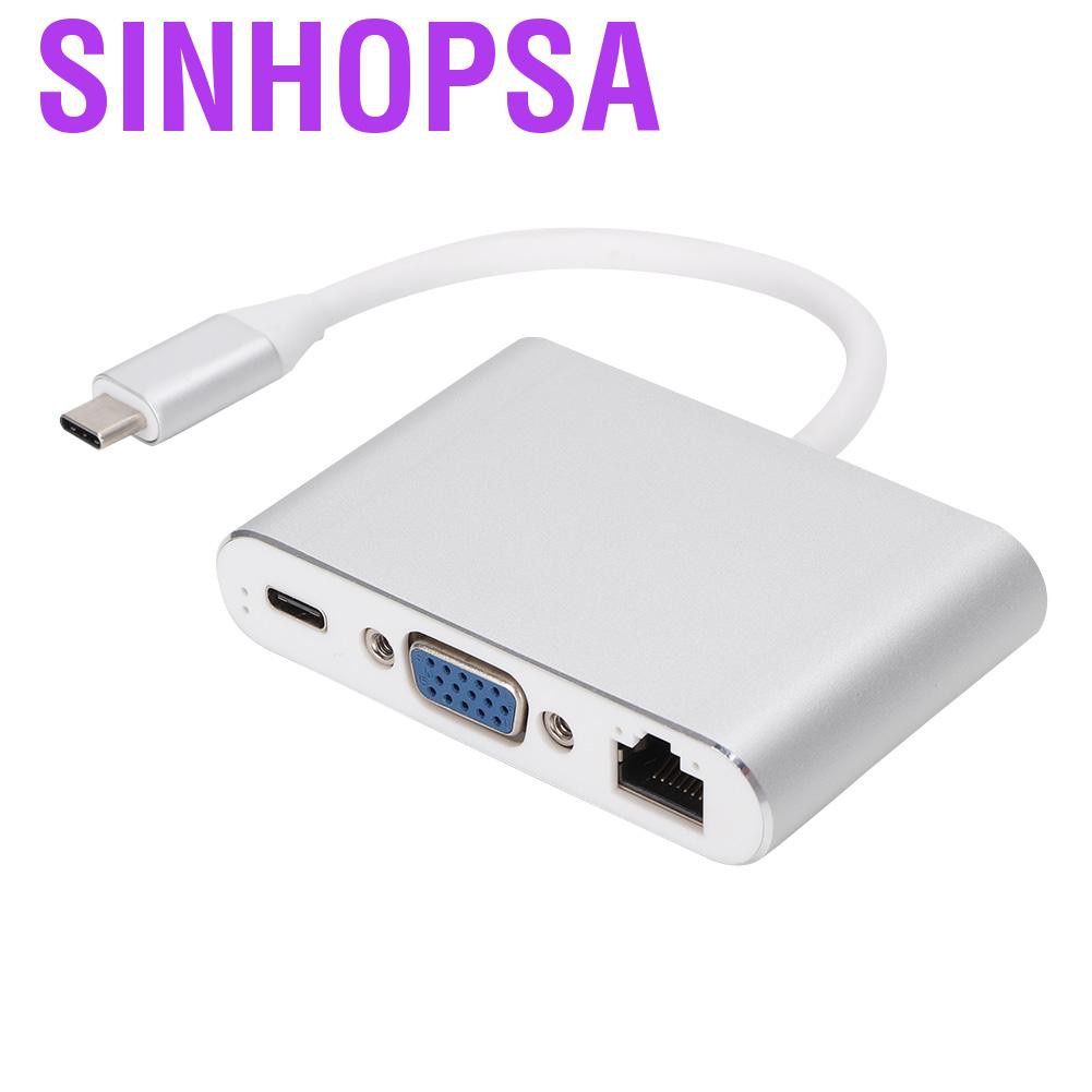 Sinhopsa Multi-Functional Type-C To HDMI+VGA+USB Hub 5 In 1 USB3.0 Converter Adapter | BigBuy360 - bigbuy360.vn