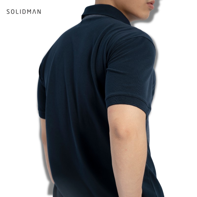 [FREESHIP] Áo Polo nam cổ bẻ SOLIDMAN, màu XANH NAVY phối XÁM sang trọng, chất thun cotton cvc, thấm hút mồ hôi tốt | BigBuy360 - bigbuy360.vn