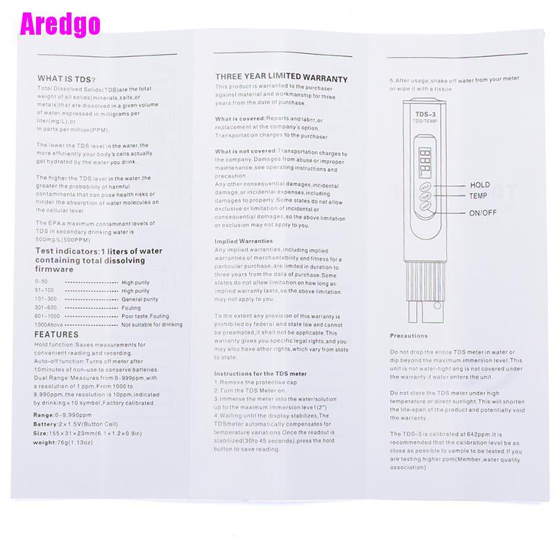 Bút đo kỹ thuật số kiểm tra nồng độ ph chất lượng nước với màn hình LCD chuyên nghiệp