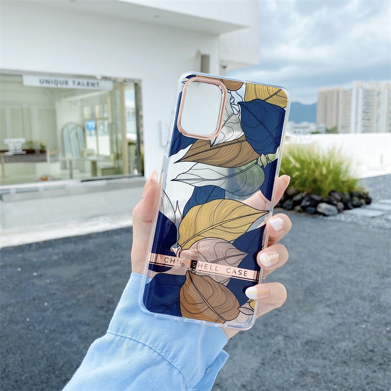 Ốp Điện Thoại Mềm Mạ Điện Họa Tiết Hoa Thời Trang Cho Samsung S20 S21 S22 Plus S21 FE S22 Ultra