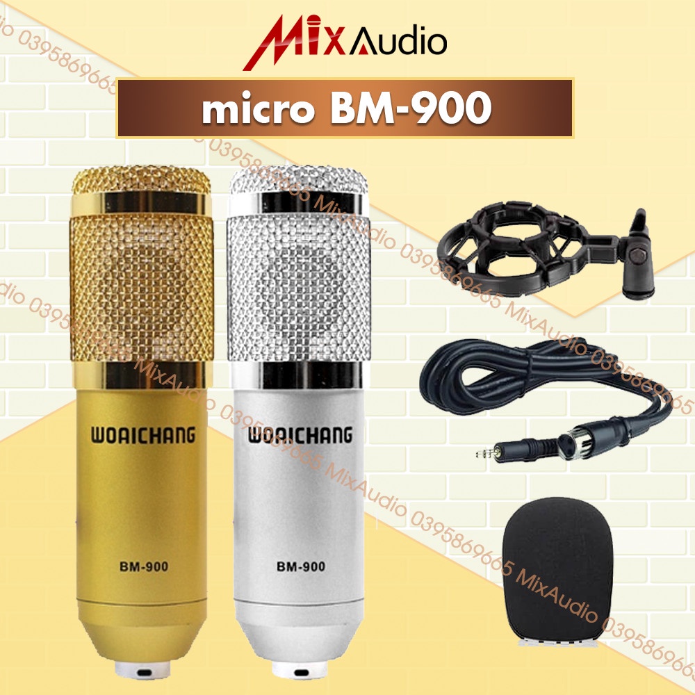 Combo thu âm, livestream SOUDNCARD K300, MIC BM-900 và các phụ kiện