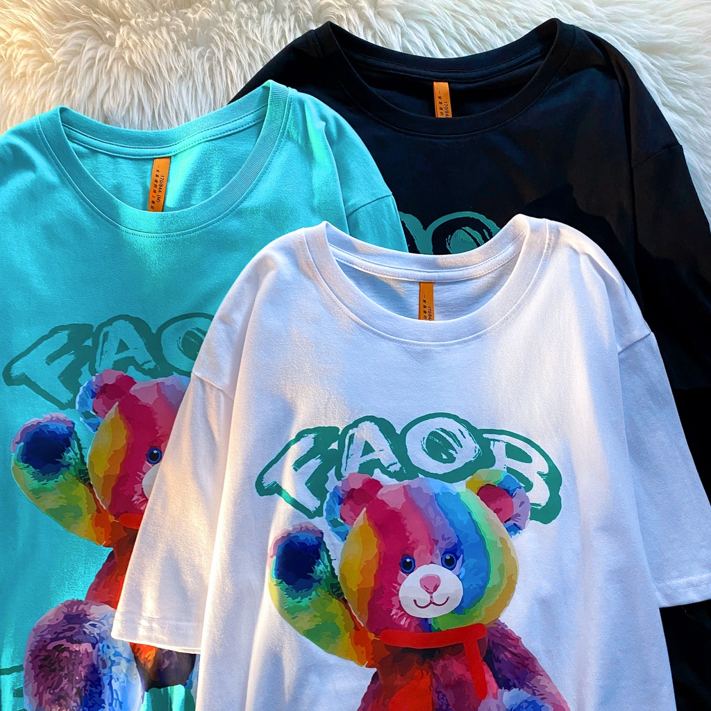 NRVP Áo thun cotton tay ngắn cổ tròn thời trang mùa hè phong cách Hàn Quốc cho nữ