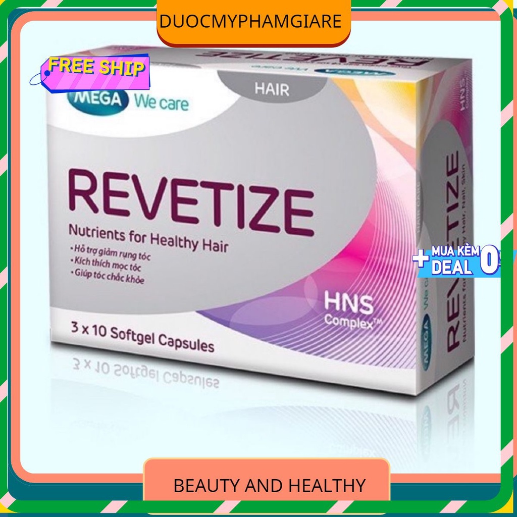 REVETIZE HỘP 30 VIÊN NANG MỀM GIÚP NGĂN RỤNG TÓC, KÍCH THÍCH MỌC TÓC GIÚP DA,MÓNG,TÓC KHOẺ MẠNH