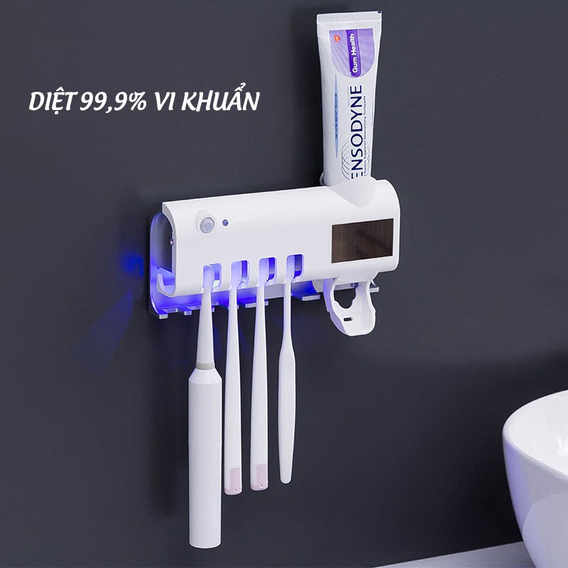 Giá treo bàn chải Kem đánh răng khử khuẩn tia UV công nghệ Châu Âu
