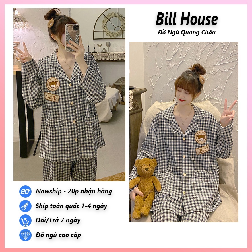 Đồ bộ nữ pijama mặc nhà tiểu thư dài tay dễ thương bigsize cao cấp chất thô hàn mềm mại PJMDAI03