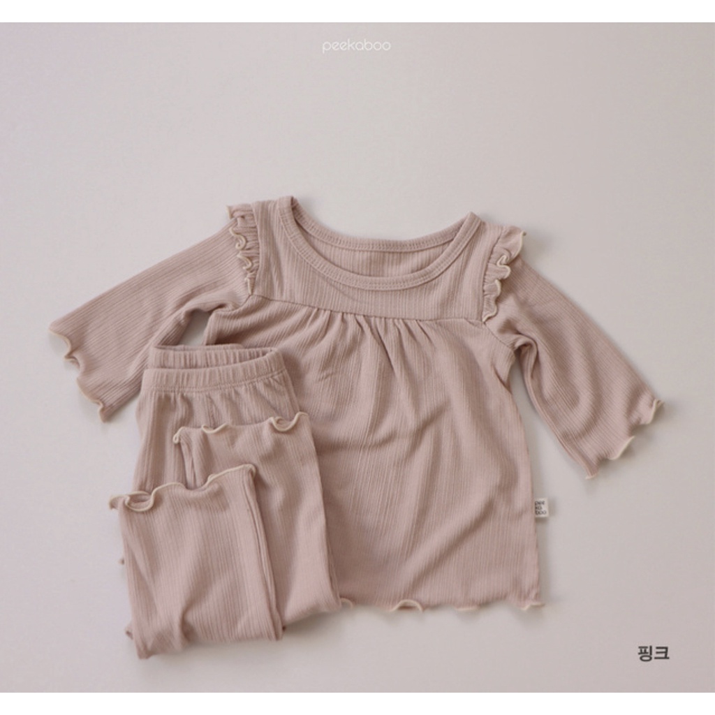 Bộ Đồ Cánh Tiên Peekaboo Crepe Hàn Quốc Chất Cotton Siêu Mát Mềm Cho Bé Gái