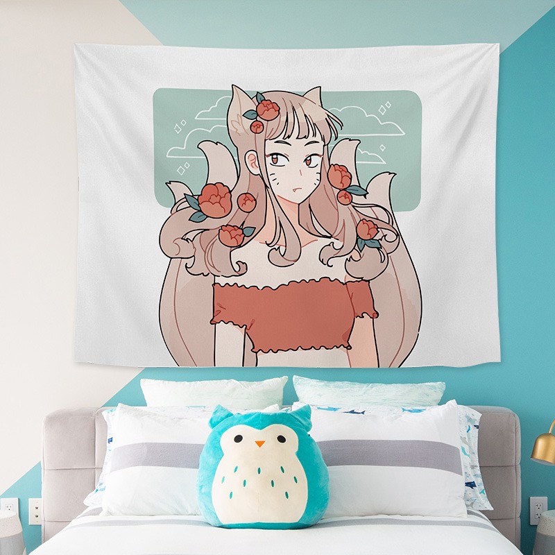 [85k size 1m3*1m5] Tranh thảm treo tường hoạt hình - Tranh Vải decor anime [TẶNG móc dán tường, đinh]