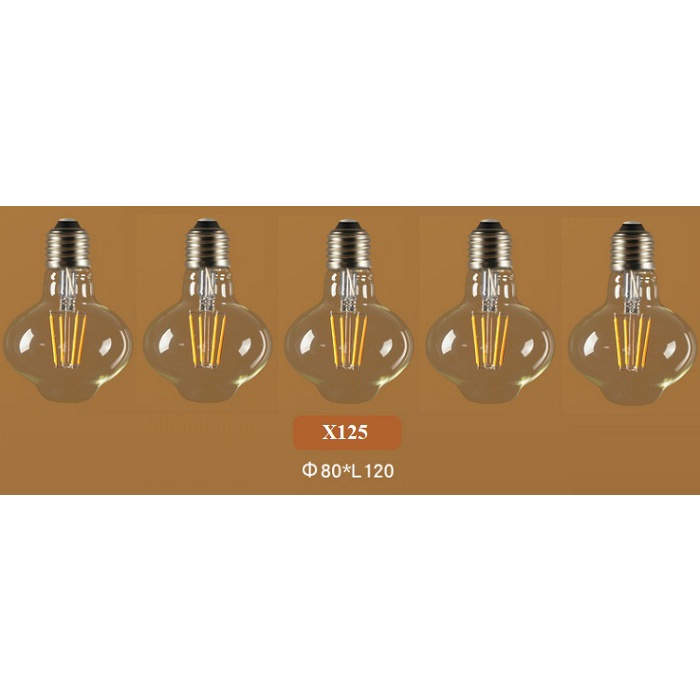 Bóng Đèn Led Edison X125 8W Đui E27, Đèn Trang Trí Độc Đáo Sang Trọng Trong Nhà Hàng Phòng Khách