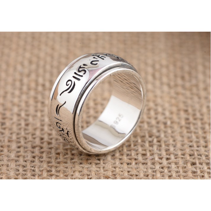 NHẪN KHẮC OM MANI PADME HUM TÂY TẠNG - NH179