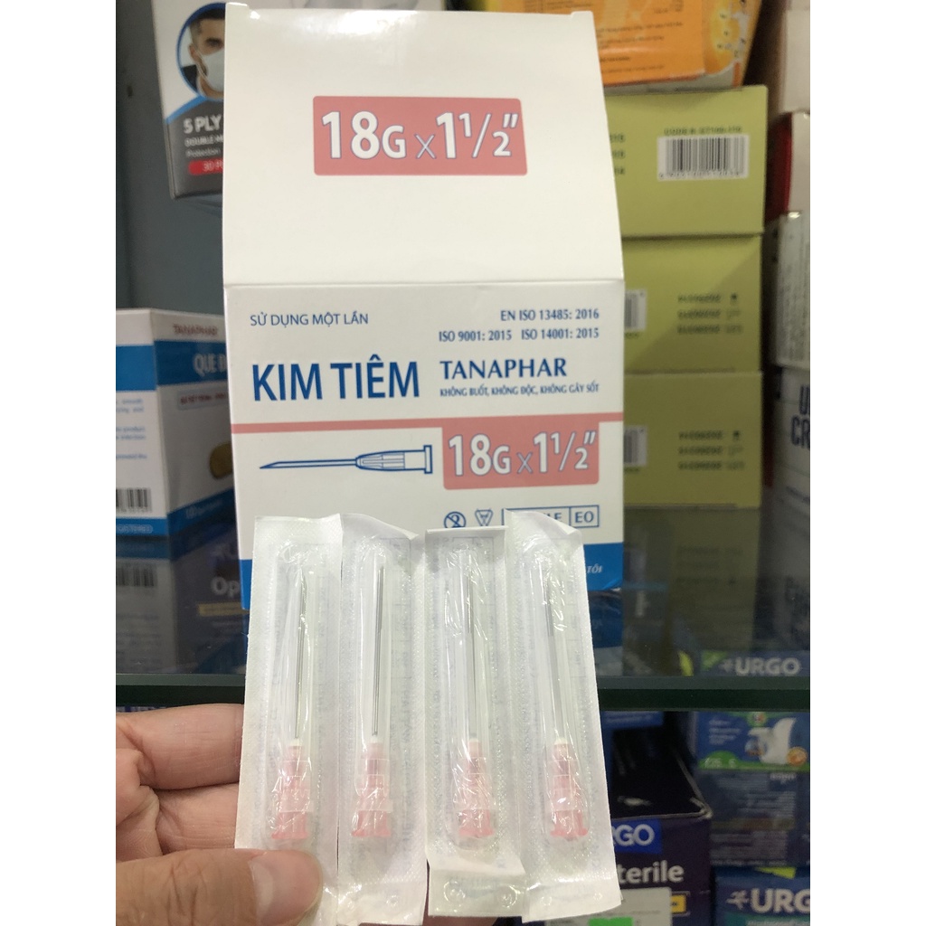 ❤  SIÊU BÉN - đầu kim tiêm ép vỉ tiệt trùng 18G TANAPHAR - ĐẦU KIM TIÊM SẠC LẤY THUỐC 18G TANAPHAR