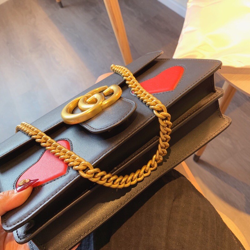 Túi xách Gucci trái tim màu đen size 28cm (có sẵn)