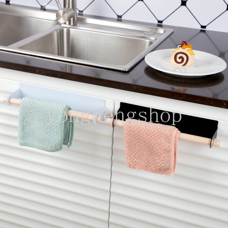Giá Đỡ Cuộn Khăn Giấy Bằng Gỗ Tự Dính Tiện Dụng Cho Phòng Tắm / Nhà Bếp
