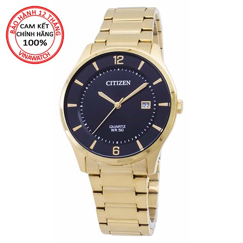 Đồng hồ Nam Citizen dây kim loại pin kính cứng BD0043-83E