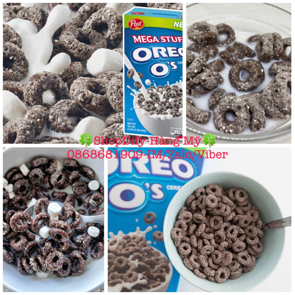 (Hàng Mỹ) Hot - Ngũ cốc ăn sáng Oreo O's Cereal, Mega Stuf Marshmallows