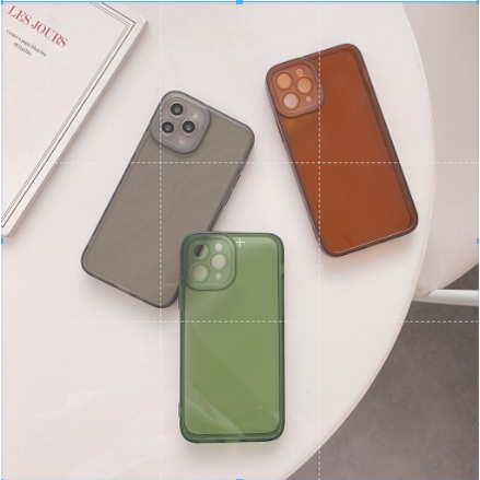 Ốp Điện Thoại tpu Trong Suốt Màu Xanh Lá/ Nâu/ Xanh Lá Cho Iphone 13 12 pro max 11 pro max xs max xr x 7 8 plus