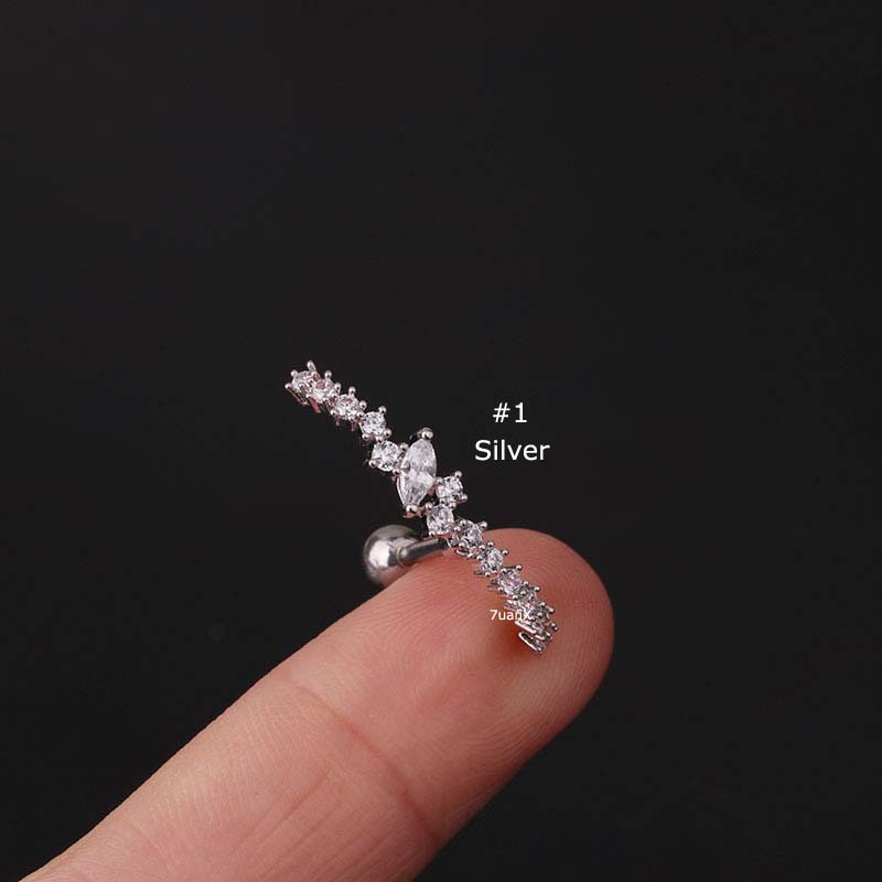1 Khuyên Tai Dài 6Mm Bằng Thép Không Gỉ 16Mm Màu Vàng / Bạc