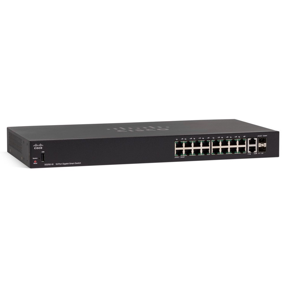 Cisco SG250-26-K9-EU | Thiết bị chyển mạch Managed, 24 cổng RJ45 1G, 2 cổng T/SFP 1G