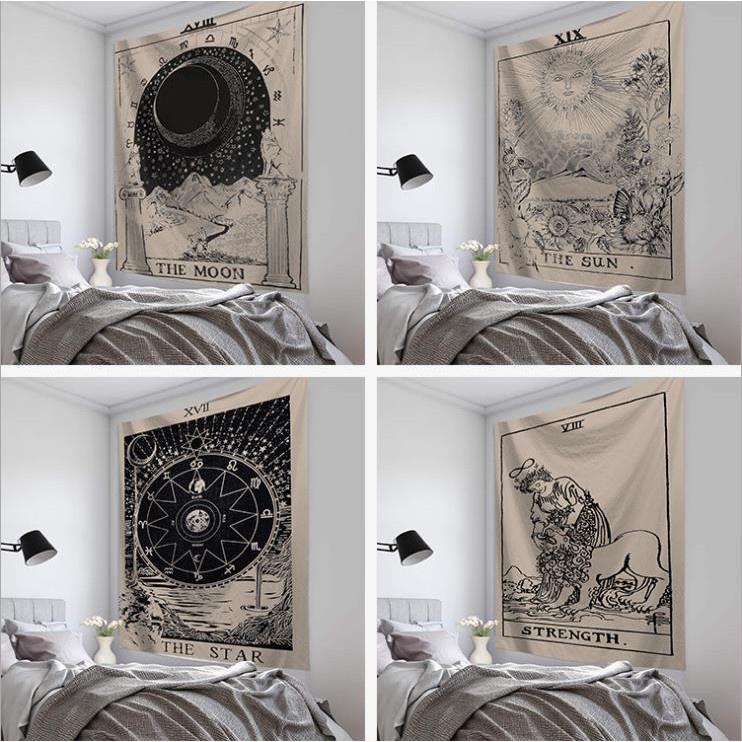 💖 DecorZ 💖 [ĐẸP - SẴN - Tặng móc treo] Tranh vải treo tường Decor phong cách bài Tarot