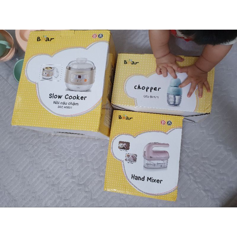 Nồi nấu chậm Bear 0.8L new 100% còn bh 17tháng