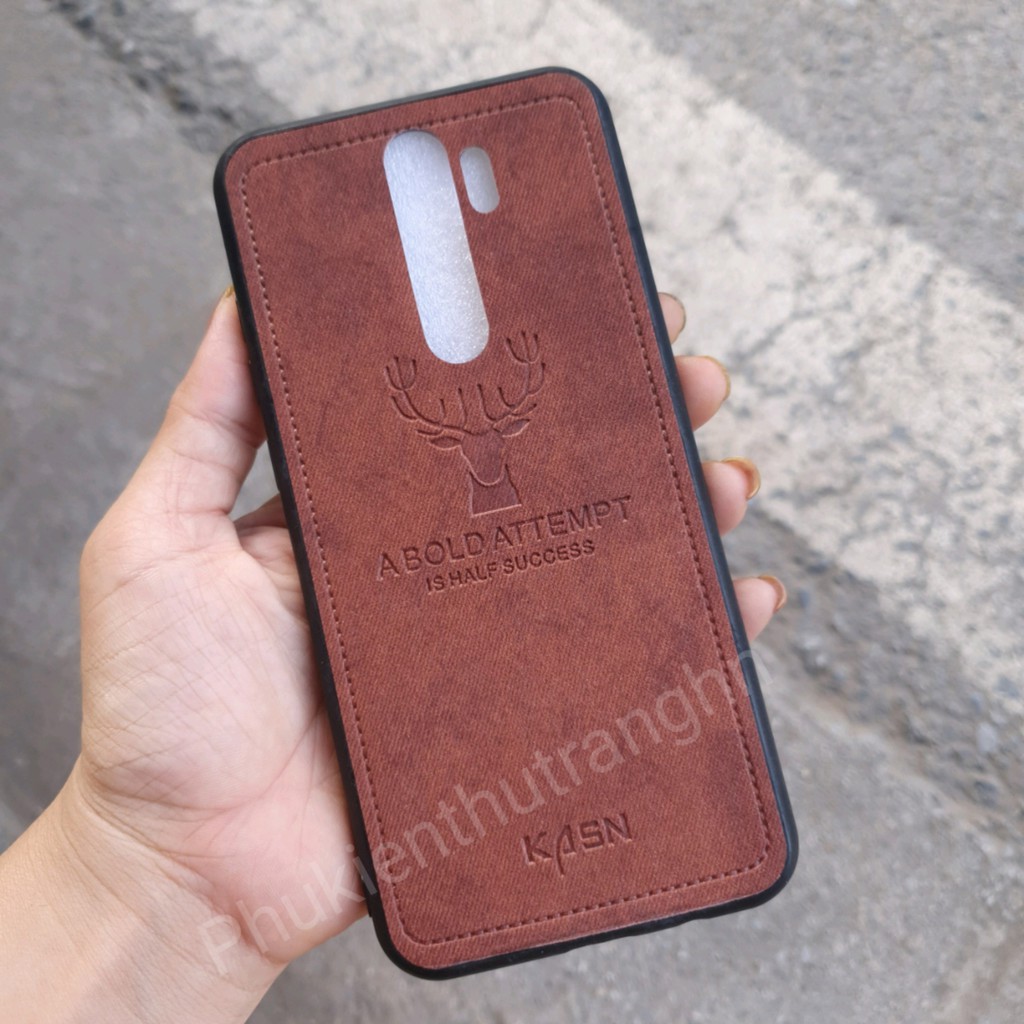 Ốp giả da hươu Xiaomi Redmi Note 8 Pro - 3 màu đen/ xám/ nâu