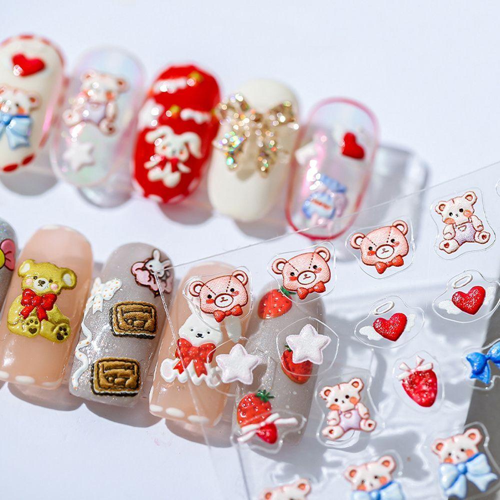 Miếng Dán Trang Trí Móng Tay Tự Dính Họa Tiết Hoạt Hình Tom / Hành Tinh 3D