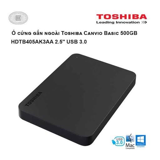 Ổ cứng di động HDD Toshiba Canvio Basic 500GB/1TB/2TB 2.5" USB 3.0