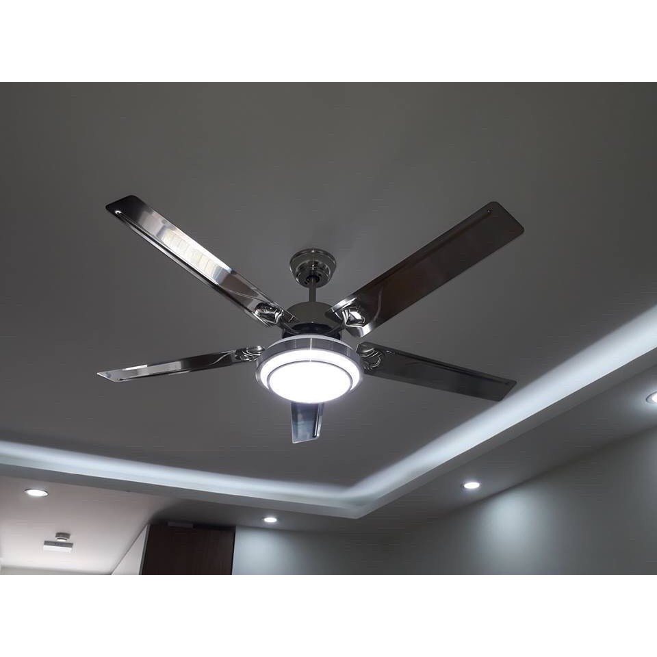 Quạt trần đèn BN 114 - động cơ DC tiết kiệm điện , điều khiển 6 số , đèn LED đổi màu