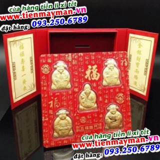 Bộ ngũ phúc - phúc lộc thọ tài hỷ mạ vàng