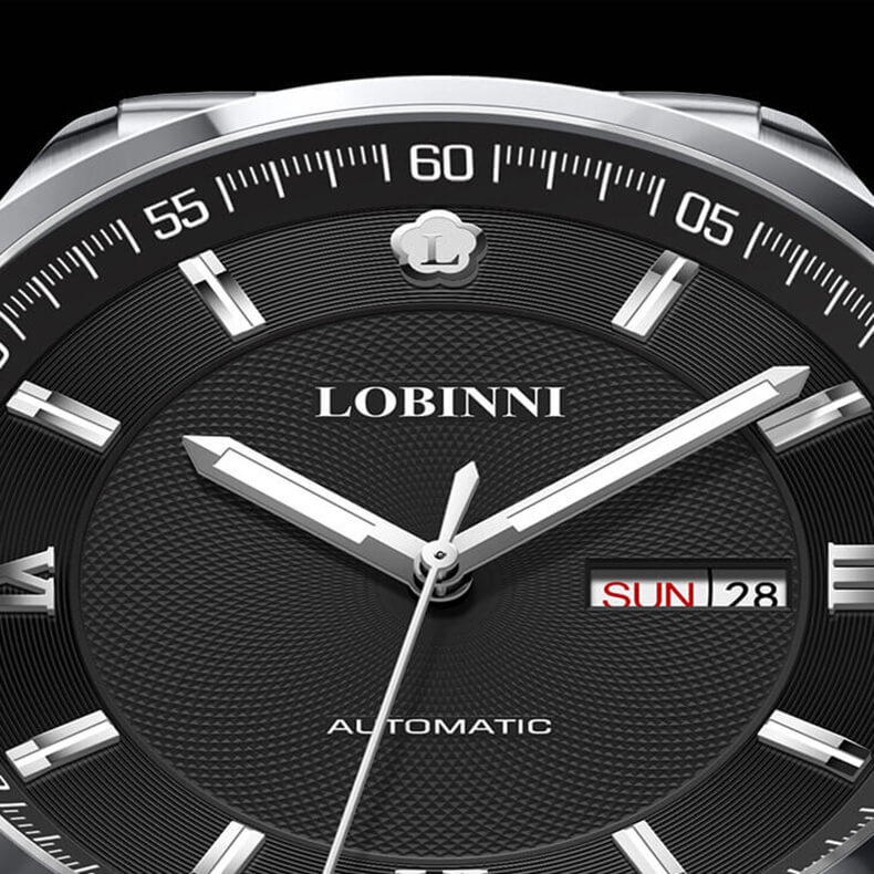 Đồng Hồ Nam LOBINNI No.9002-2 Chính Hãng BH 24T Chịu Nước 50m Kính Chống Xước Dây Thép Không Gỉ (Máy Cơ Tự Động)
