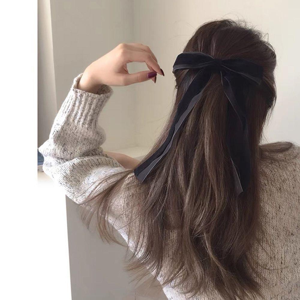 Kẹp Tóc Nơ Ruy Băng Cỡ Lớn Phong Cách Vintage Pháp Thanh Lịch Dành Cho Nữ Back2Lilife