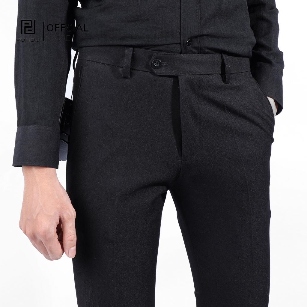 Quần âu nam cao cấp PUNDO màu basic thiết kế ống suông dáng ôm co giãn nhẹ QAPD04