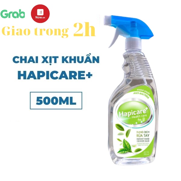 Chai xịt khử khuẩn Hapicare+ 500ml / Xịt rửa tay khô sát khuẩn / Dung dịch khử khuẩn