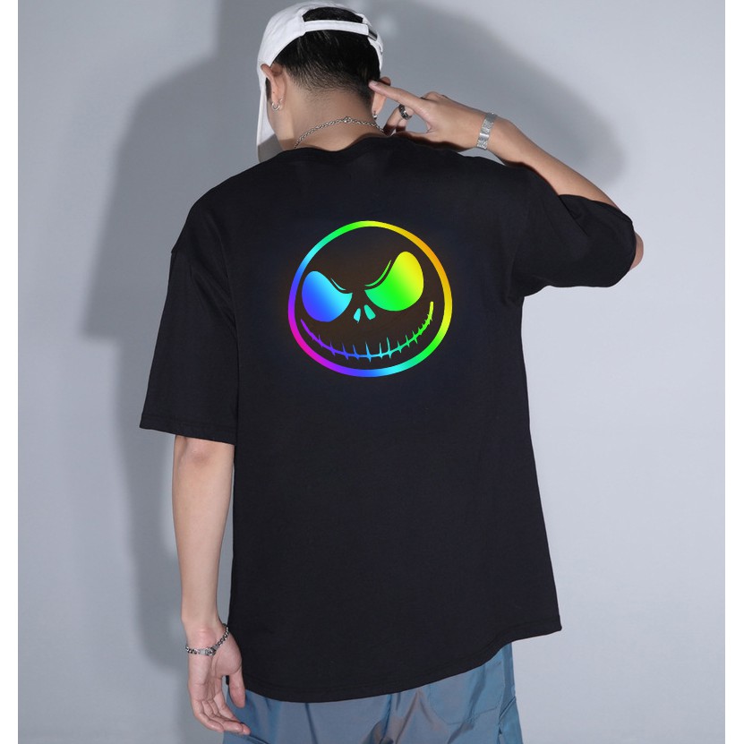 Áo thun phản quang 7 màu hình ĐẦU LÂU unisex tay lỡ
