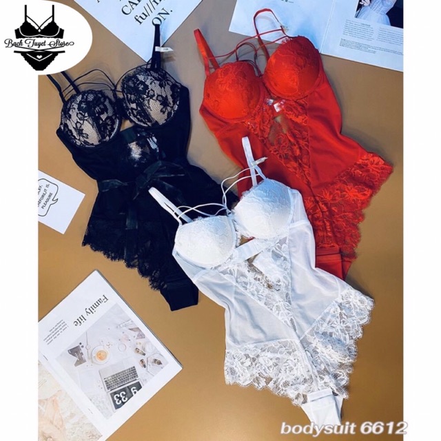 Bodysuit ren có gọng và mút đệm sexy