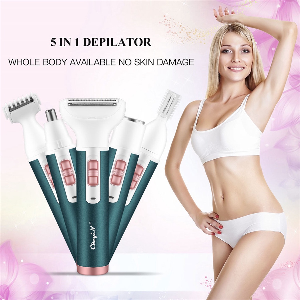 Ckeyin 5 in 1 Electric  Razor Eyebrow Trimmer Nose Trimmer Hair Removal  Kit MT065