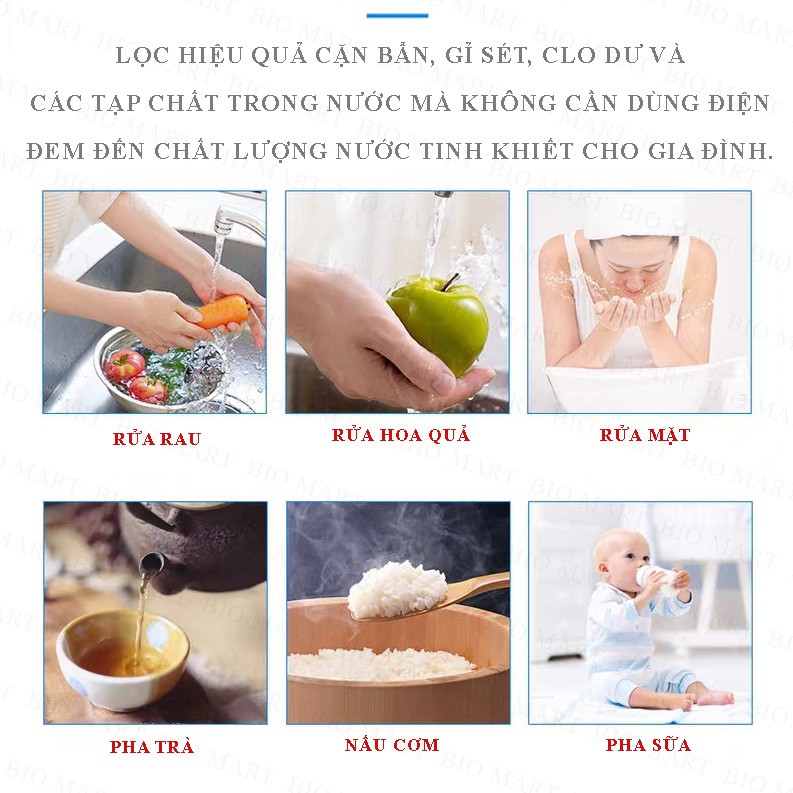 Máy Lọc Nước Tại Vòi - Máy Lọc Nước Mini Phục Hồi Nguồn Nước Sinh Hoạt, Bảo Vệ Sức Khỏe Gia Đình - BIO156