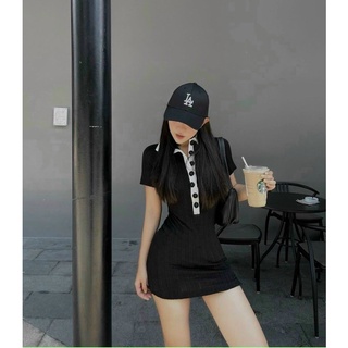 [N.T BIGSIZE] Đầm polo phối trắng