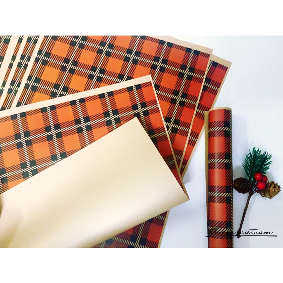 Giấy gói quà kraft Nhật A3 tông đỏ