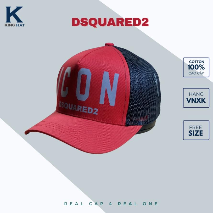 Nón lưỡi trai Logo thêu DSQUARED2, 100% cotton cao cấp, form lưới thoáng mát, thiết kế thể thao, dễ phối đồ