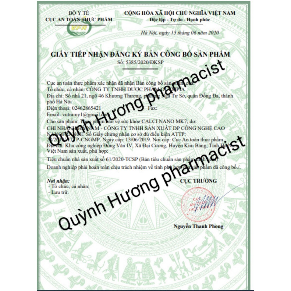 CALCI NANO MK7 hộp 20 ống giúp bổ sung canxi cho cơ thể bé