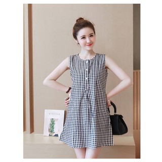 Váy Bầu Kẻ Caro Sát Nách ( kèm ảnh thật )