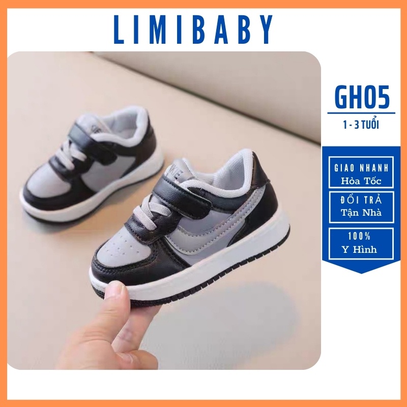 Giày thể thao cho bé trai 1 - 3 tuổi da mềm quai dán thời trang năng động và cá tính GH05