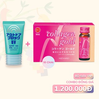 Combo kem chống nắng UV Cream MENARD 65g + Hộp 10 chai Collagen Gold Menard (30ml x 10)