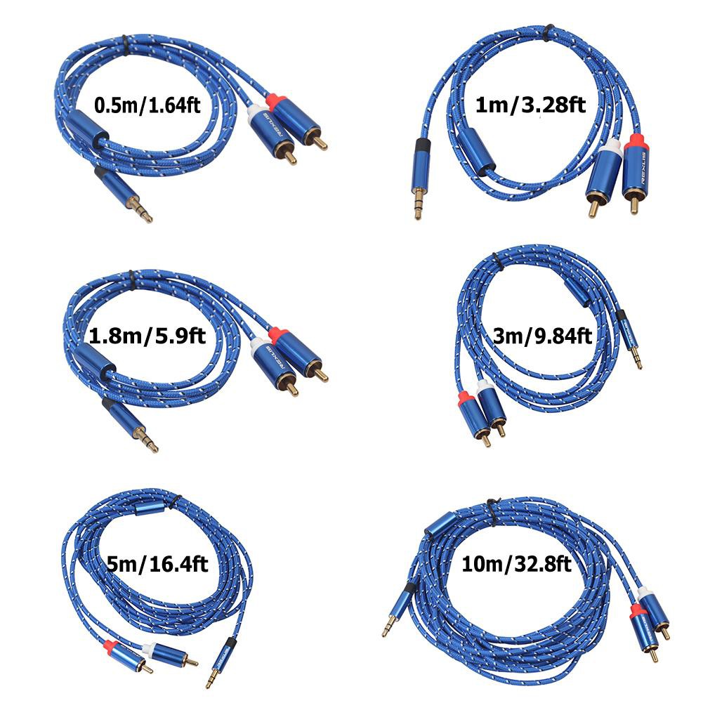 Dây cáp chuyển đổi âm thanh AUX 3.5mm sang 2 RCA Chất Lượng Cao