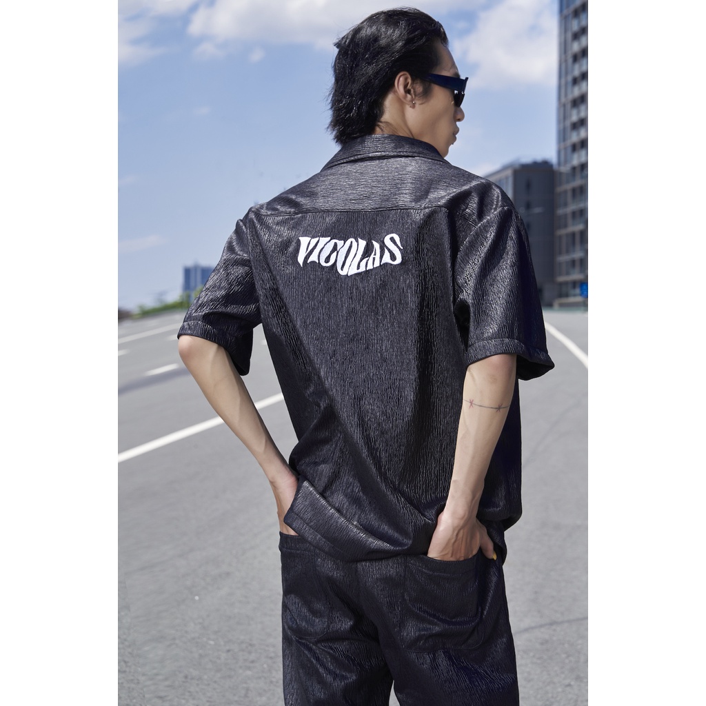 Áo sơ mi chất liệu xốp gấm tay lửng V VICOLAS ROAD SURFACE SHIRT V VICOLAS